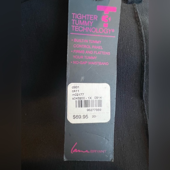 Lane Bryant Women Black Trouser Pants Tighter Tummy Technology Plus Sz 20 - Picture 8 of 10